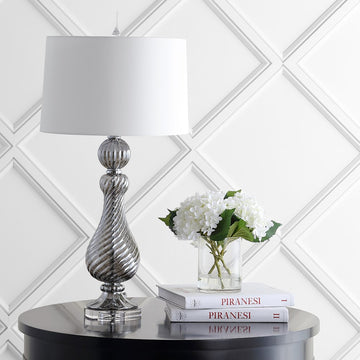 Murano 32" Swirled Crystal/Glass LED Table Lamp - JONATHAN Y